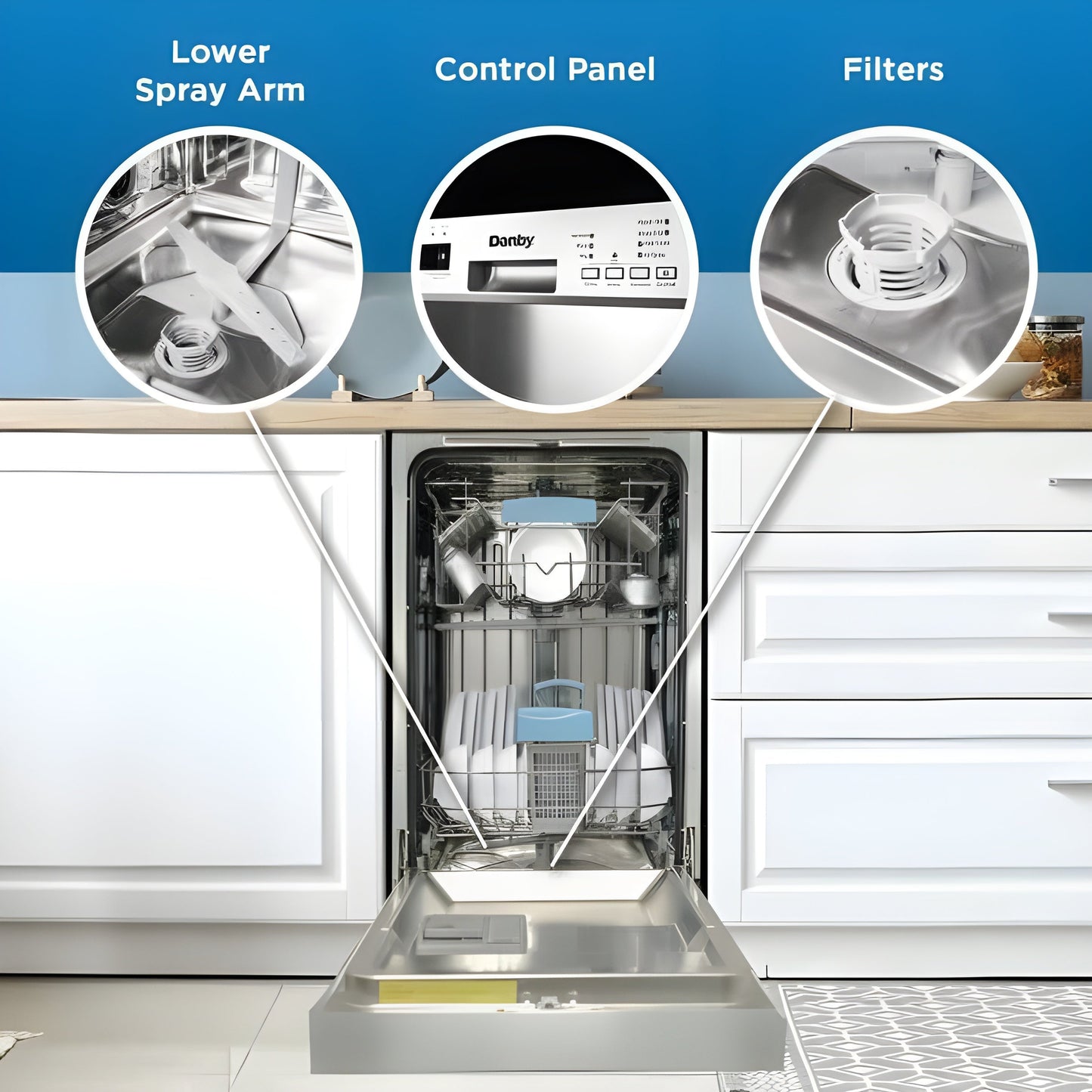 Danby Semi Integrated Built In Dishwashers DDW18D1ESS