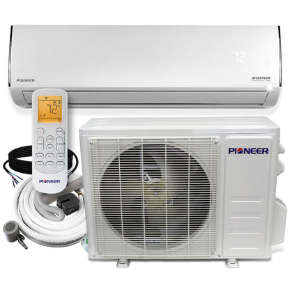 Pioneer® Diamante Pro Series 12,000 BTU 19 SEER2 Ductless Mini-Split Air Conditioner Inverter+ Heat Pump Full Set 230V with 16 Ft. Kit