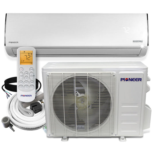 Pioneer Diamante Pro Series 24,000 BTU 19 SEER2 Ductless Mini-Split Air Conditioner Inverter+ Heat Pump Full Set 230V with 16 Ft. Kit - WYT024GLFI19RL