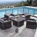 Deko Living Avola Outdoor Patio Set & Firepit - COP30902