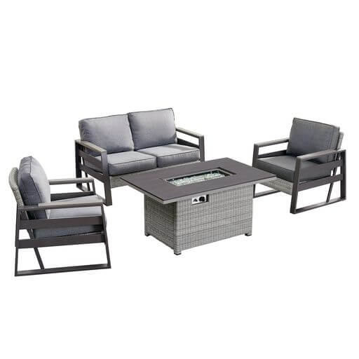 Deko Living Tricarico Outdoor Patio Set & Firepit - COP30901