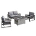 Deko Living Tricarico Outdoor Patio Set & Firepit - COP30901