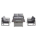 Deko Living Tricarico Outdoor Patio Set & Firepit - COP30901