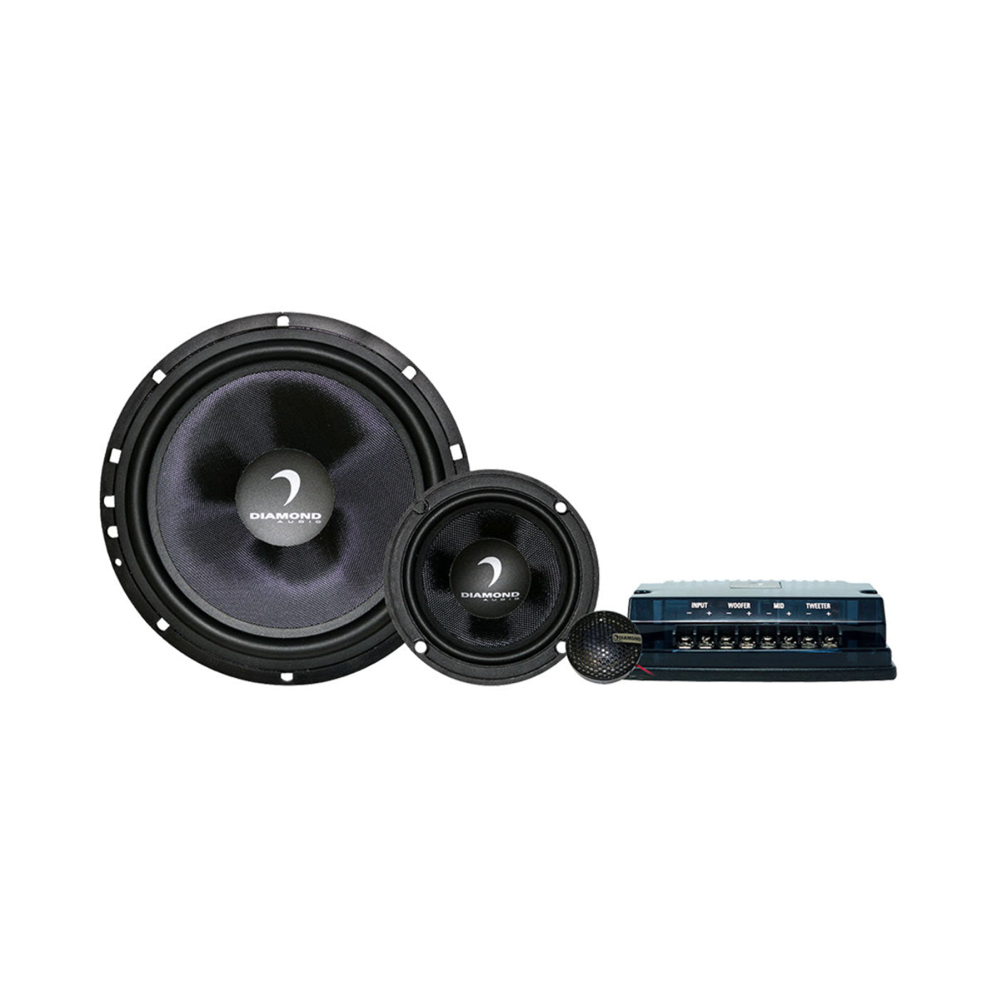 Diamond Audio DES365C - DES Series 6.5" 3-Way Component System w/Aluminum Dome Tweeter and Crossovers - DES365C