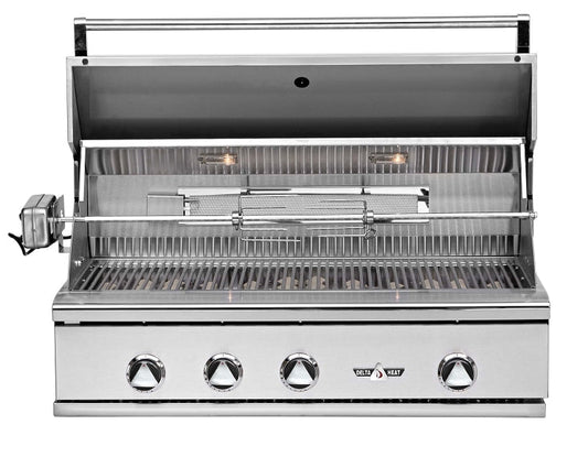 Delta Heat 38 Inch Black Natural Gas Grill W/ Rotisserie and Sear Zone