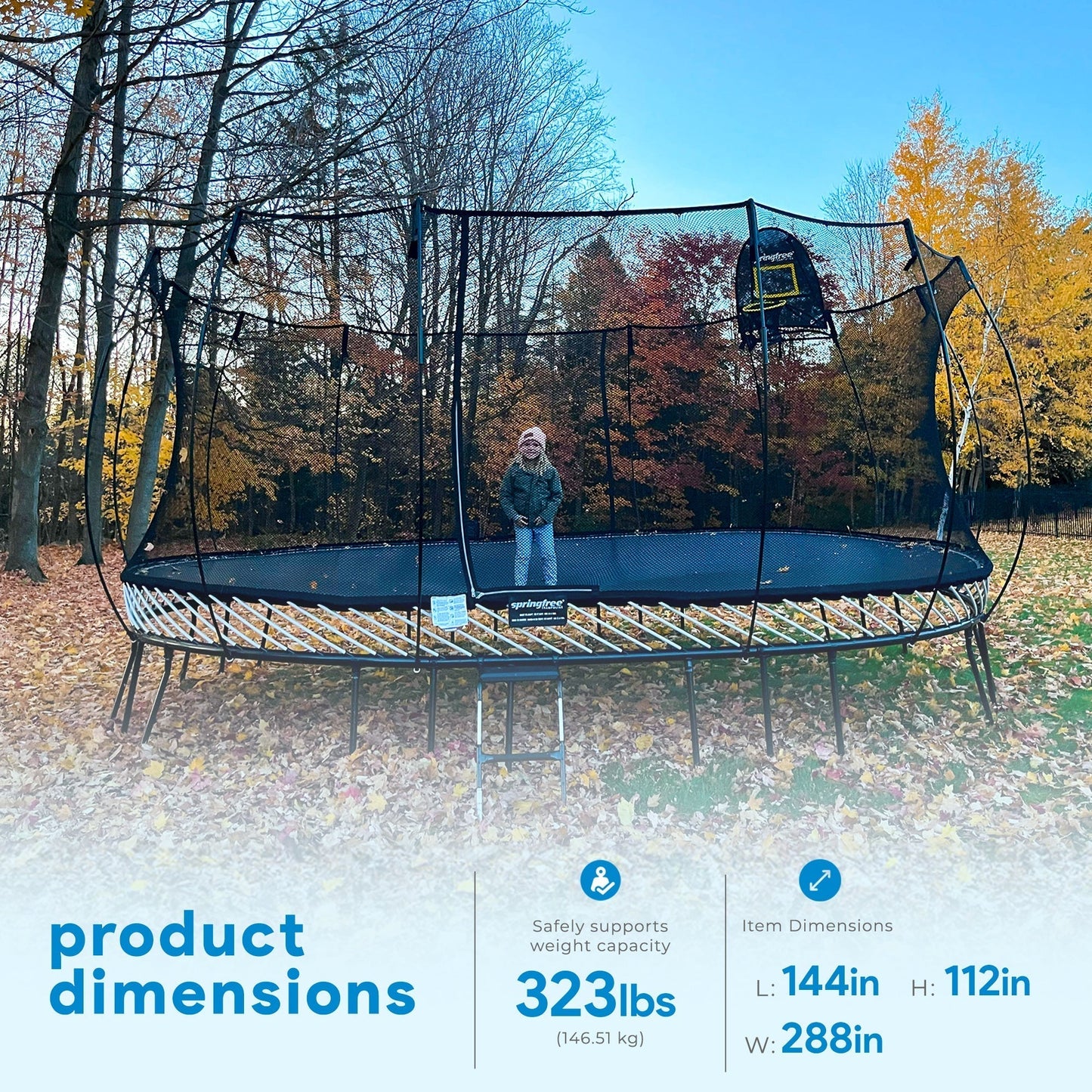 Springfree Trampoline 12'x19' Jumbo Oval Trampoline with 22'x29' Space Required - 398524