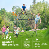 Gobaplay Large Powder Coated Steel Geometric Climbing Dome with 3 Sleek Anchors - 326416