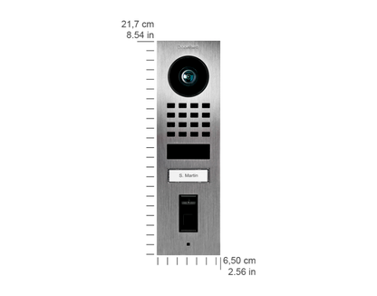 DoorBird D1101FV Fingerprint 50 Surface-Mount IP Video Door Station, 1 Call Button in Stainless Steel V2A