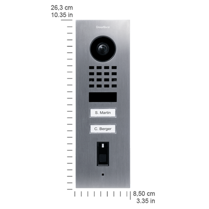 DoorBird D1102FV Fingerprint 50 Flush-Mount IP Video Door Station in Sun Yellow, RAL 1037