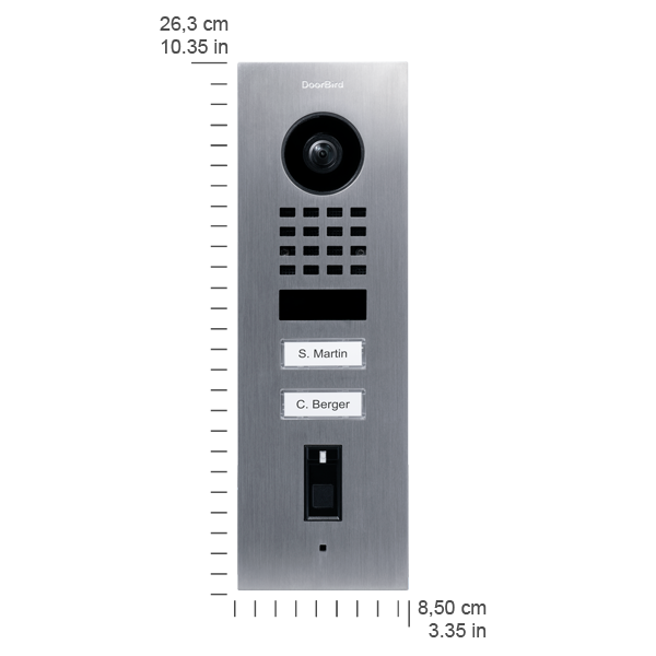 DoorBird D1102FV Fingerprint 50 Flush-Mount IP Video Door Station in White Aluminium, RAL 9006