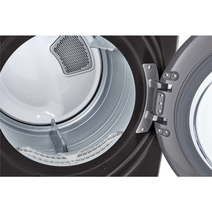 LG 27 In. 7.4-Cu. Ft. Front Load Gas Dryer with TurboSteam and Built-In Intelligence in Black Steel (DLGX4001B)