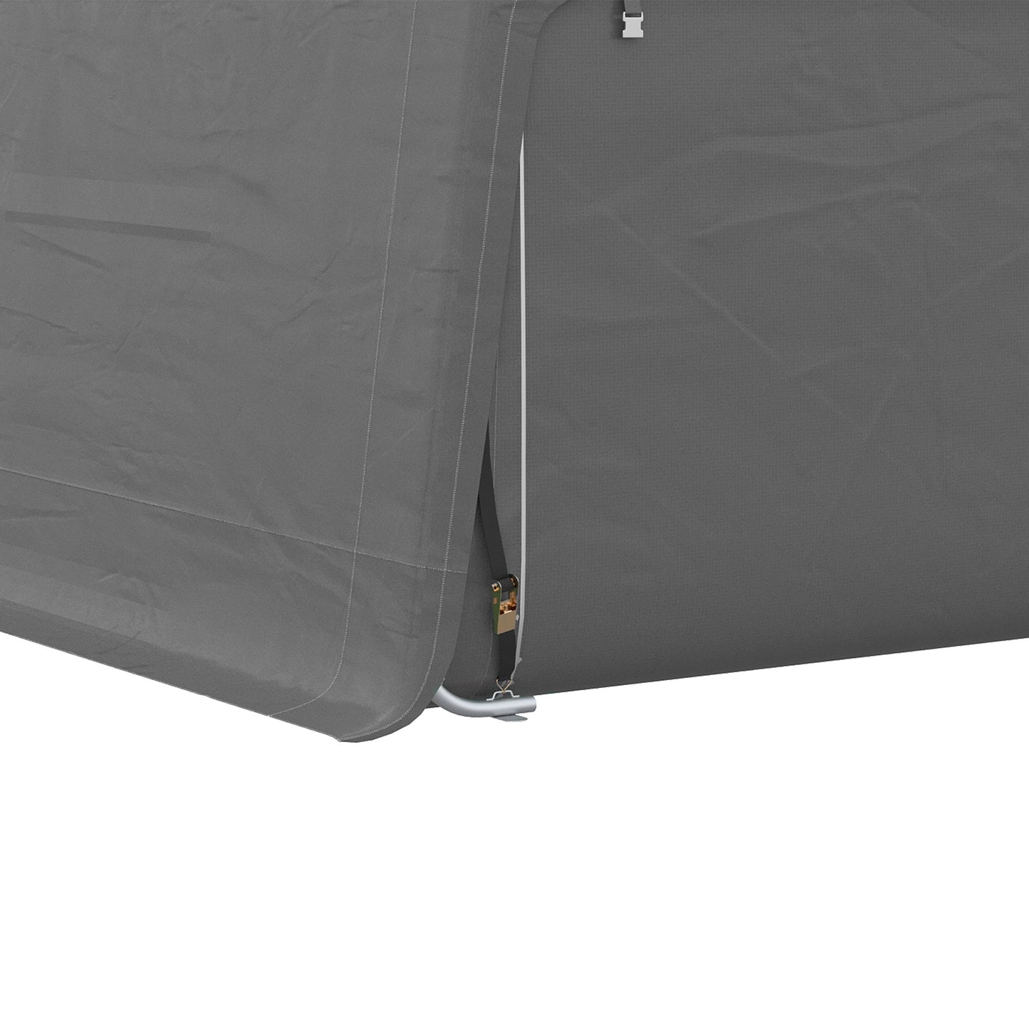 Outsunny 10' x 20' Portable Carport, Heavy-Duty Storage Tent, Anti-UV PE Cover, Double Zipper Doors, Gray - 84C-380V00GY