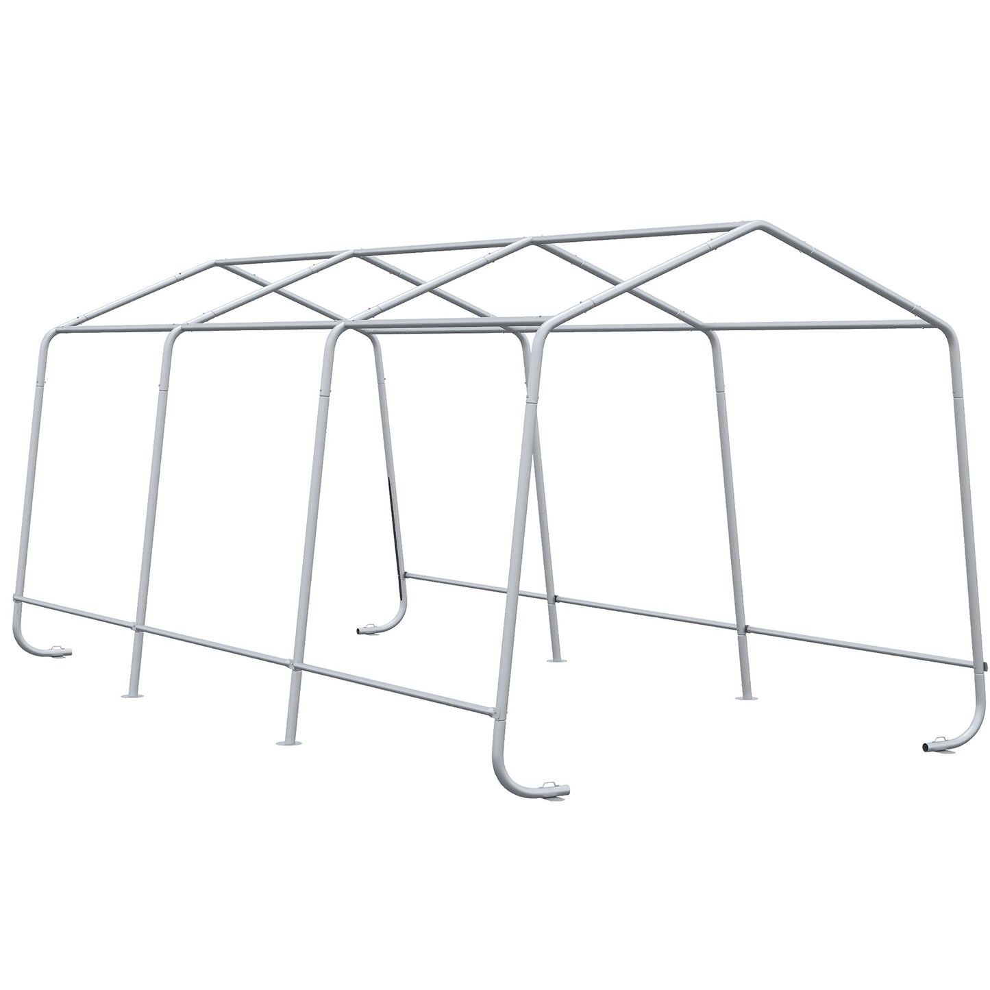 Outsunny 10' x 20' Portable Carport, Heavy-Duty Storage Tent, Anti-UV PE Cover, Double Zipper Doors, Gray - 84C-380V00GY