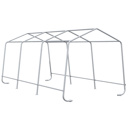 Outsunny 10' x 20' Portable Carport, Heavy-Duty Storage Tent, Anti-UV PE Cover, Double Zipper Doors, Gray - 84C-380V00GY