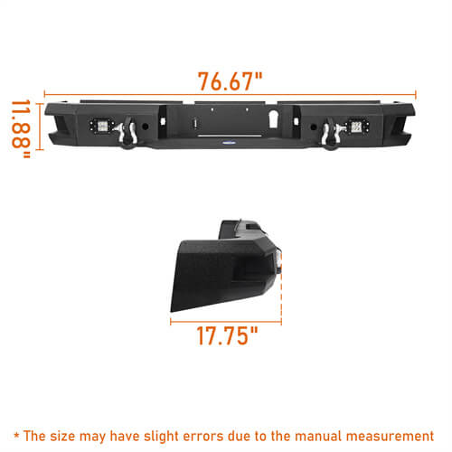 Hooke Road Rear Bumper w/LED Floodlights(10-18 Ram 2500 3500) -  HE.6401
