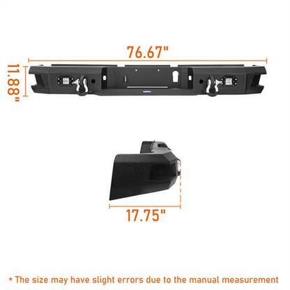 Hooke Road Rear Bumper w/LED Floodlights(10-18 Ram 2500 3500) -  HE.6401