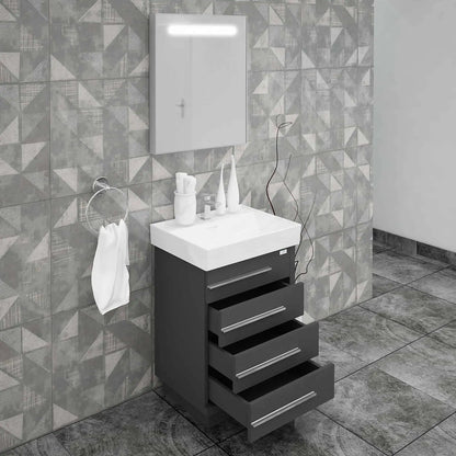 Casa Mare Domenico 32" Bathroom Vanity and Ceramic Sink Combo with LED Mirror - Domenico80GG-32