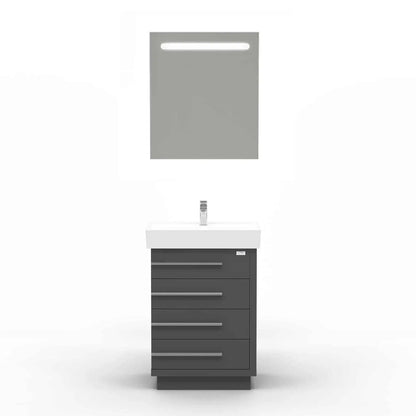 Casa Mare Domenico 24" Bathroom Vanity and Ceramic Sink Combo with LED Mirror - Domenico60GG-24