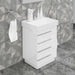 Casa Mare Domenico 24" Glossy White Vanity Ceramic Sink Combo - Domenico60GW-24-MSC-S