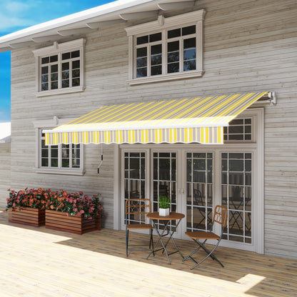 Outsunny 12' x 10' Retractable Awning with Adjustable Design, Sunshade Shelter in Yellow & Grey - 840-207YL