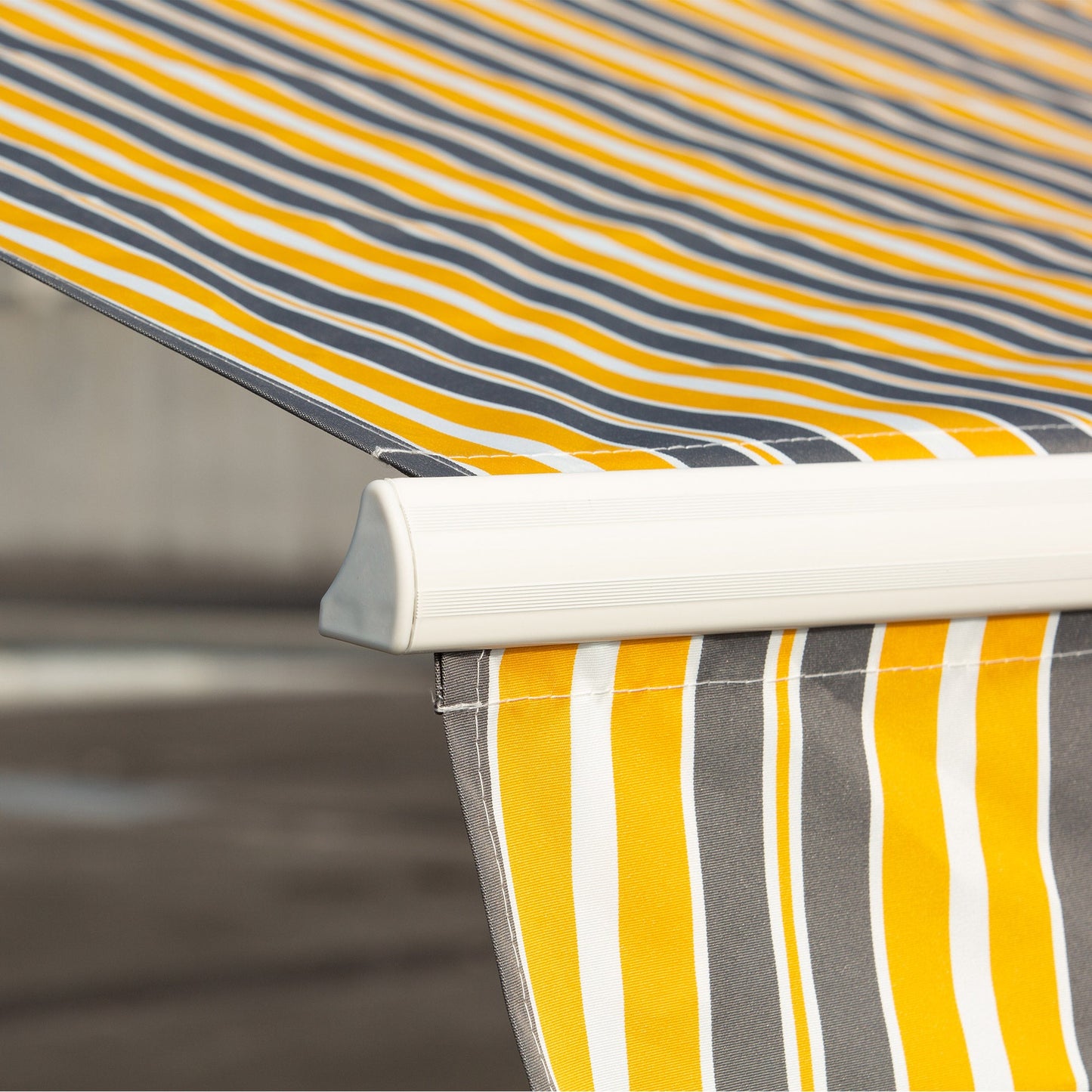 Outsunny 12' x 10' Retractable Awning with Adjustable Design, Sunshade Shelter in Yellow & Grey - 840-207YL