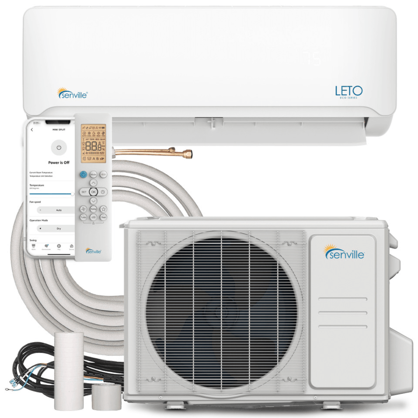 Senville LETO 12000 BTU Mini Split Air Conditioner and Heat Pump - SENL/12CD/110V