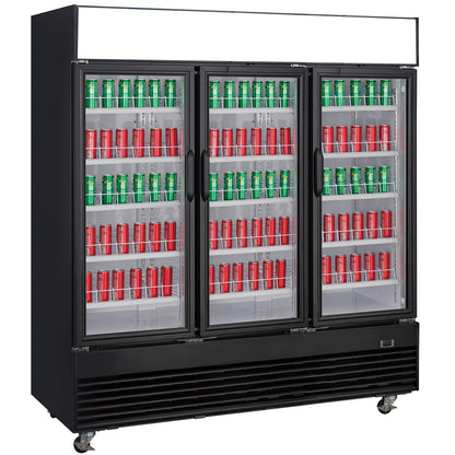 Chef AAA - TSM69R Commercial 78" 3 Glass Door Refrigerator 69.43 cu.ft. - TSM69R