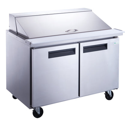 Chef AAA - TSP48M Commercial  48" 18 Pan Salad Sandwich Food Prep Table Refrigerator Mega Top - TSP48M