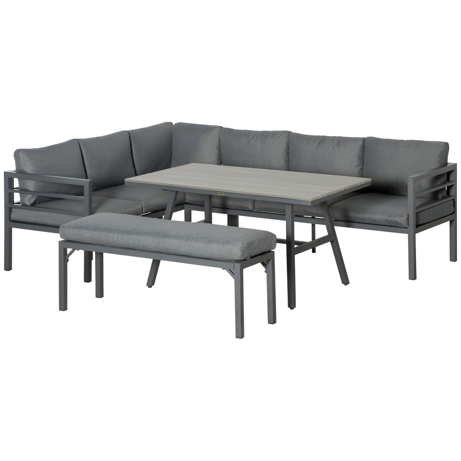 Outsunny 4 Piece Aluminum Patio Dining Furniture Set - 84B-818