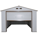 Duramax 12' x 26' Imperial Metal Garage Off White Brown 55131 - Backyard Provider