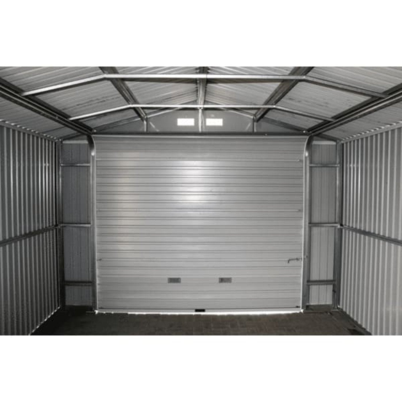 Duramax 12' x 26' Imperial Metal Garage Off White Brown 55131 - Backyard Provider