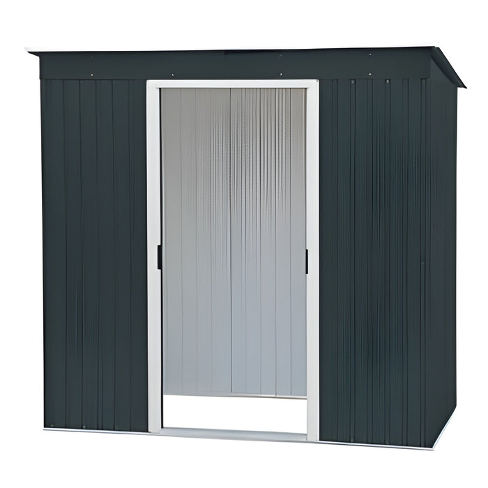 Duramax 8' x 4' Pent Roof Shed Dark Grey with Off White Trim 50651