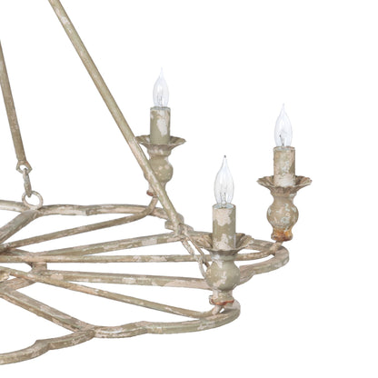 Park Hill Collection French Follie Chandelier - Ornate Iron Design, Stunning Decor, Perfect for Any Elegant Space - ELH90552
