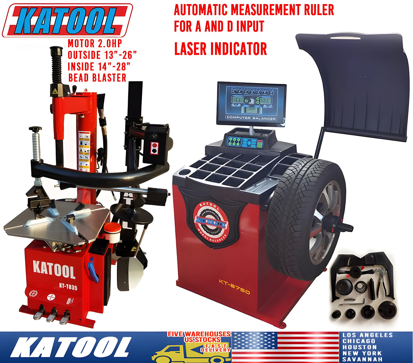 Katool Tire Changer T835 & Wheel Balancer B750 - T835+B750