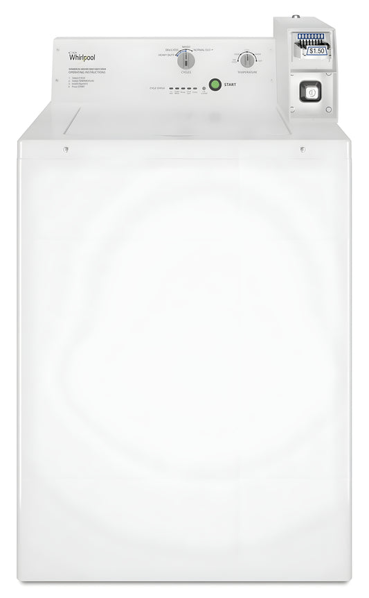 WHIRLPOOL CAE2745FQ Commercial Top-Load Washer, Coin Equipped White - CAE2745FQ