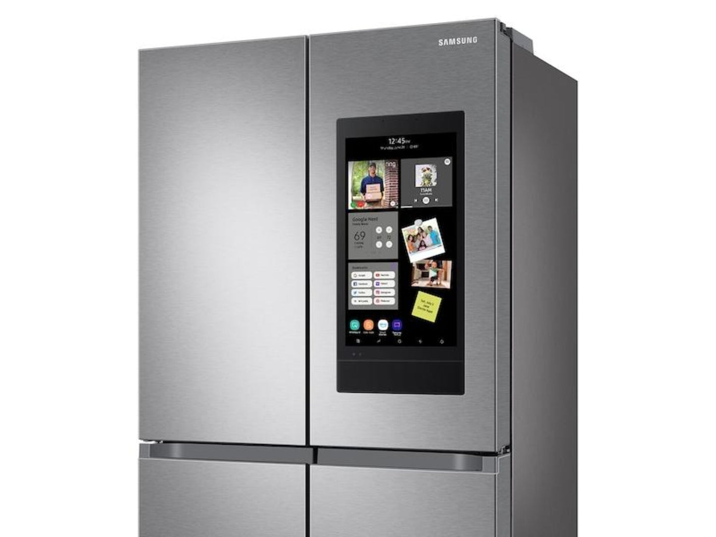 Samsung 23 cu. ft. Smart Counter Depth 4-Door Flex Refrigerator, Family Hub, Beverage Center, Dual Ice Maker - RF23A9771SR-KT