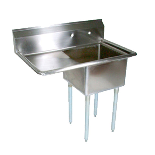 John Boos E1S8-1824-14L24 One-Compartment E-Series Sink with 24" Left Drainboard - JBE1S8182414L24