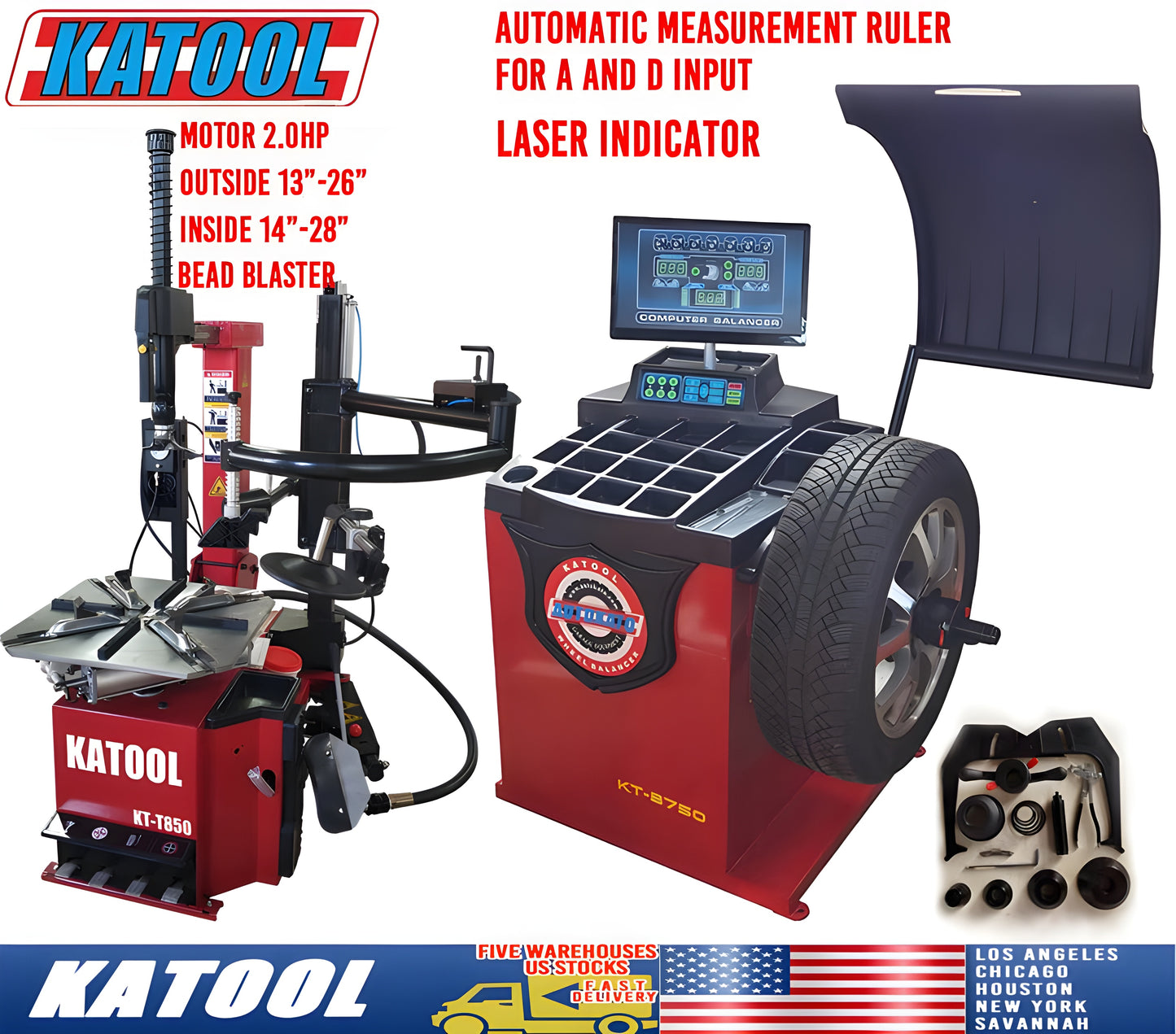 Katool Tire Changer T850 & Wheel Balancer B750 - T850+B750