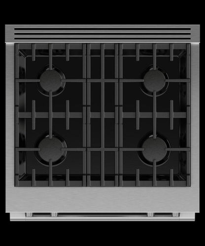 FISHER & PAYKEL RDV3304N Dual Fuel Range, 30", 4 Burners, Self-cleaning - RDV3304N-KT