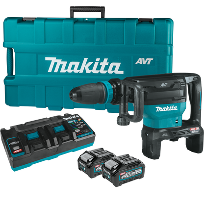 Makita 80V Max (40V Max X2) XGT Brushless 28 lb. AVT Demolition Hammer Kit, accepts SDS-MAX bits, AWS Capable & FREE Makita GRH07M1 - GMH02PM