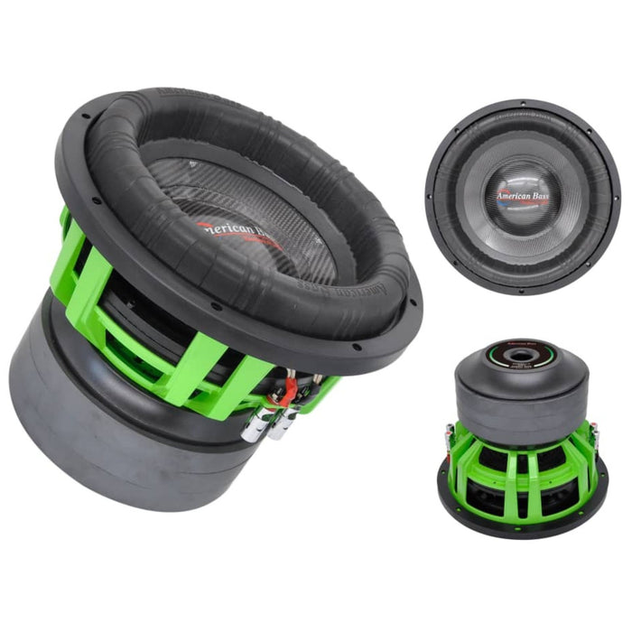 American Bass Godzilla Green/Black 18" Dual 2 Ohm 12000W Peak Sub - AB-GODZILLA-18-D2