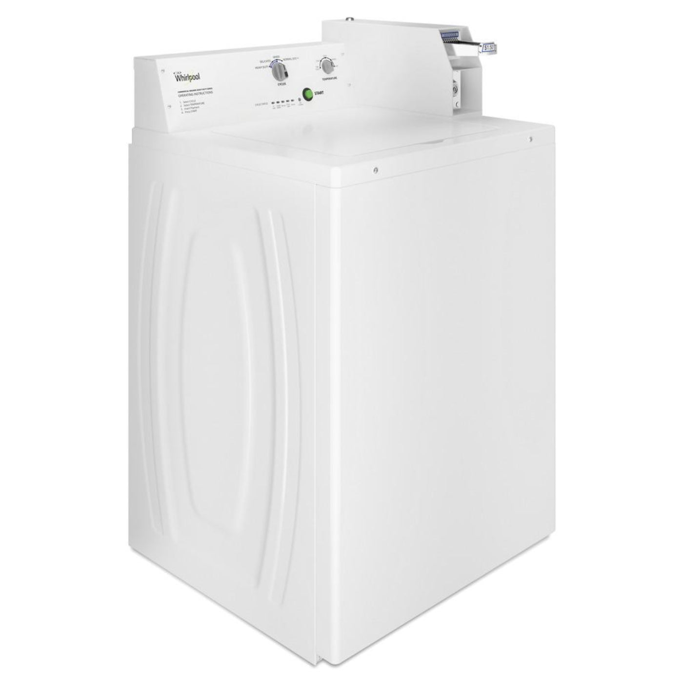 WHIRLPOOL Commercial Top-Load Washer, Coin Equipped White - CAE2745FQ-KT