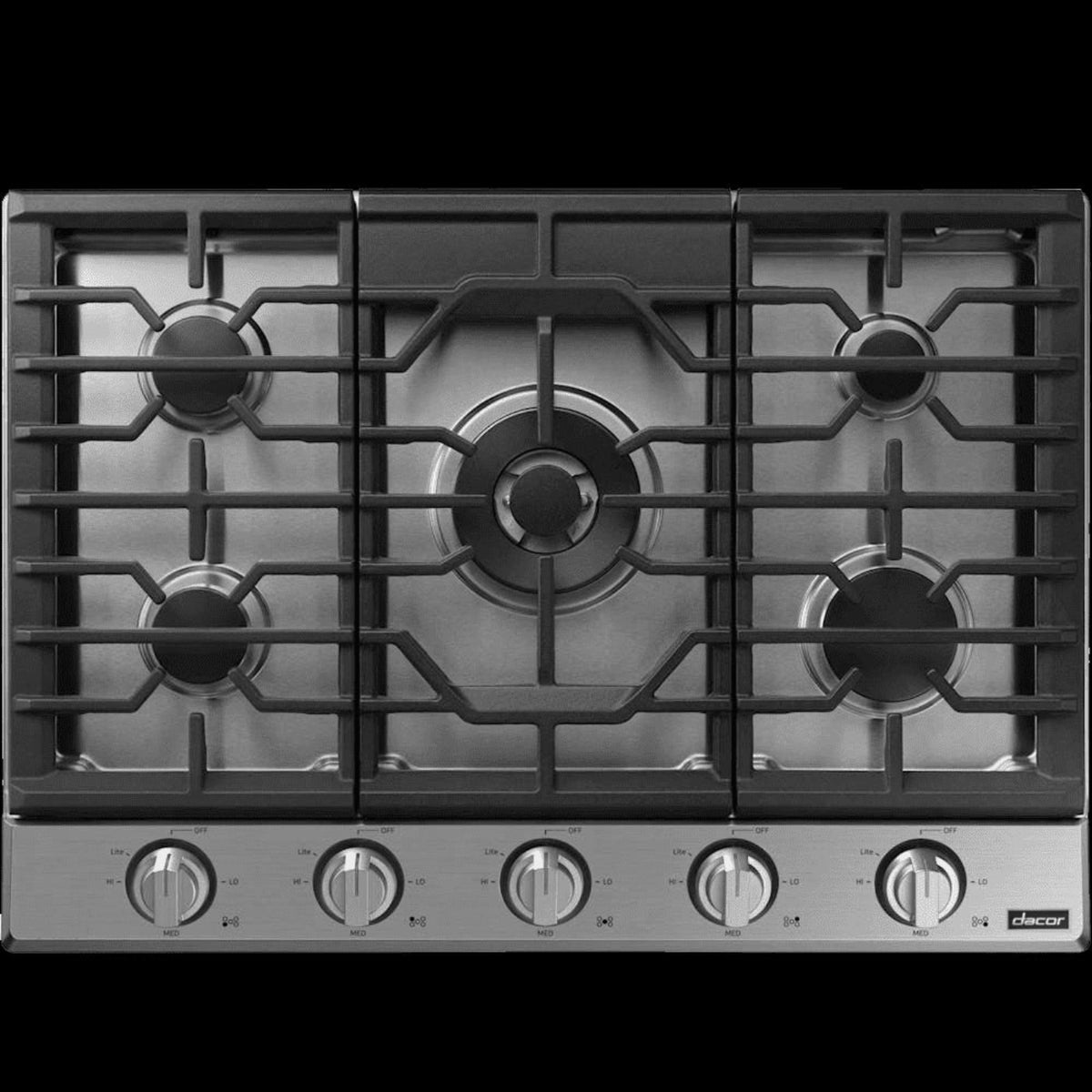 DACOR Transitional 30" Gas Cooktop, Silver Stainless Steel, Natural Gas/Liquid Propane - DTG30P875NS-KT