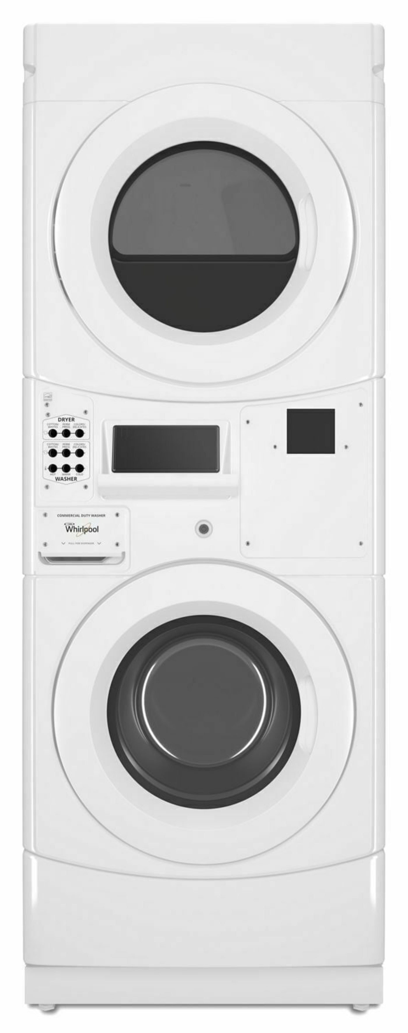 WHIRLPOOL CGT9100GQ Commercial Gas Stack Washer/Dryer, Card Reader-Ready White - CGT9100GQ-KT