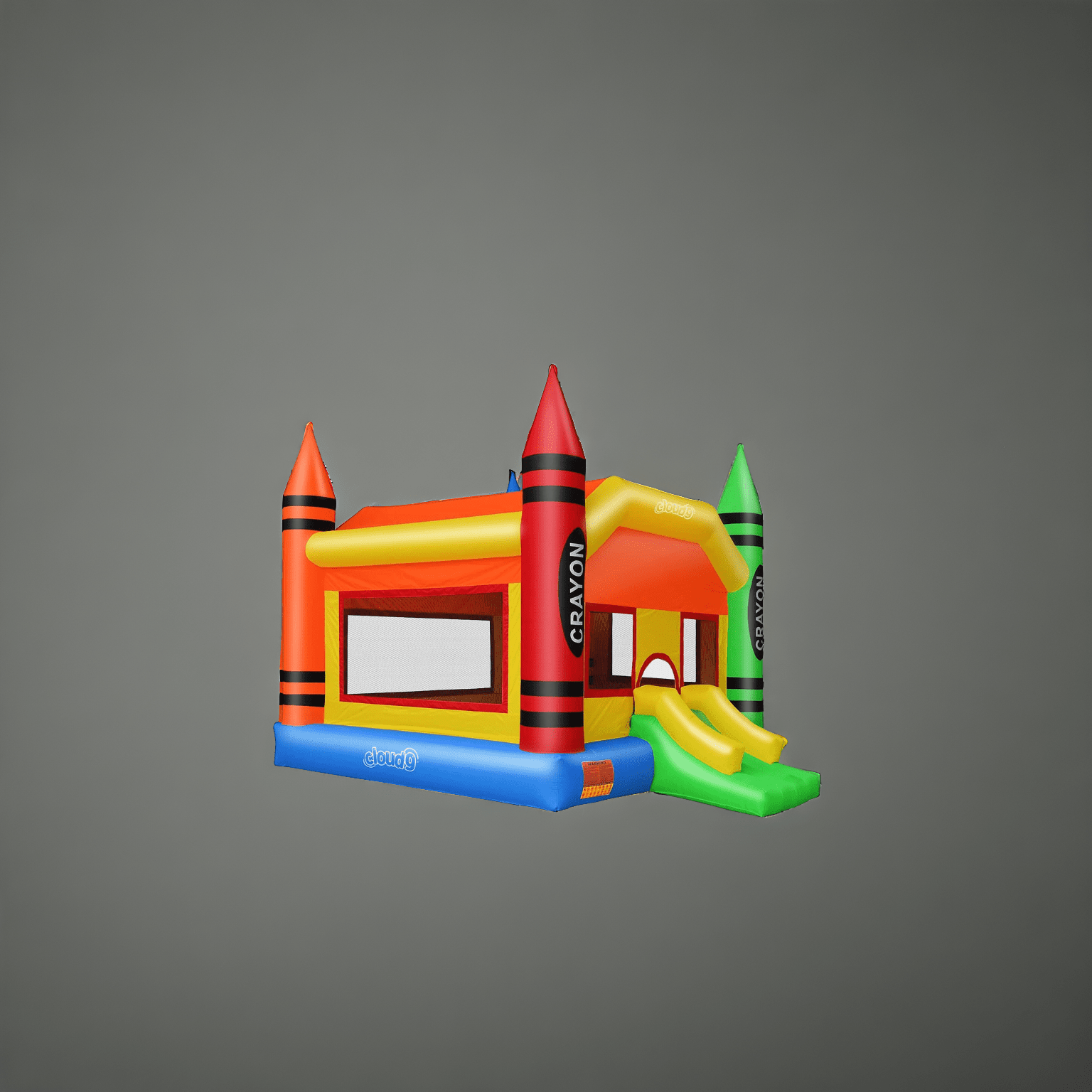 Crayon Inflatable Bounce House with Slide and Air Blower - Cloud 9