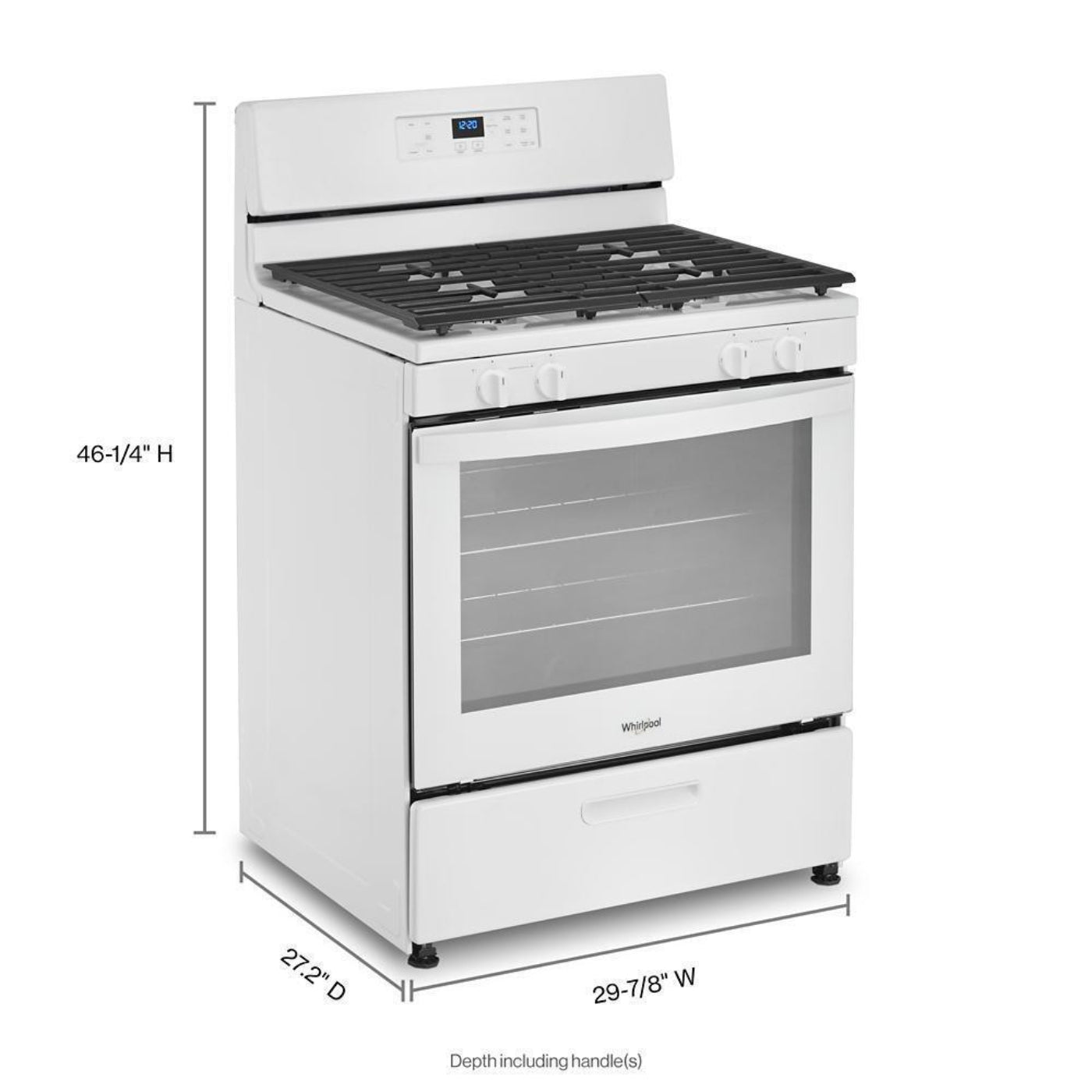 WHIRLPOOL&nbsp; 5.1 Cu. Ft. Freestanding Gas Range with Broiler Drawer - WFG320M0MW-KT