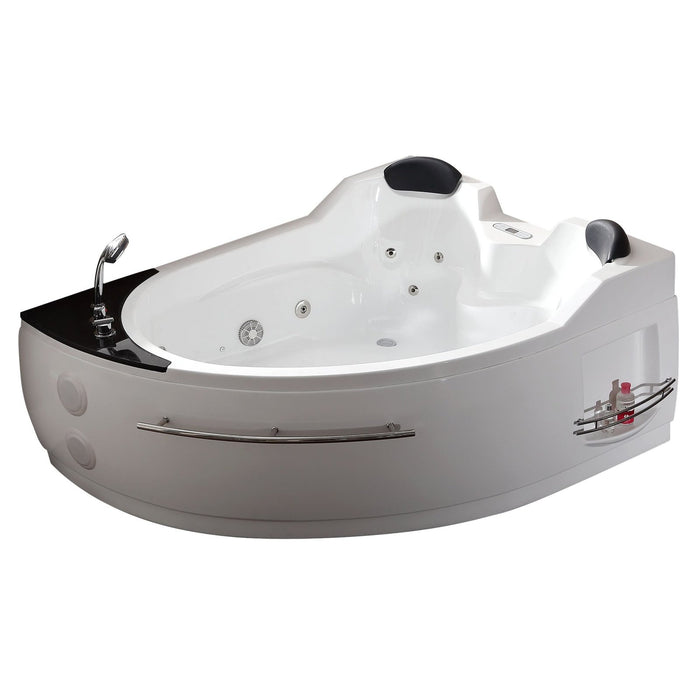 EAGO 5.5 ft Left Corner Acrylic White Whirlpool Bathtub for Two AM113ETL-L