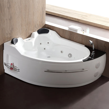 EAGO  5.5 ft Right Corner Acrylic White Whirlpool Bathtub for Two - AM113ETL-R