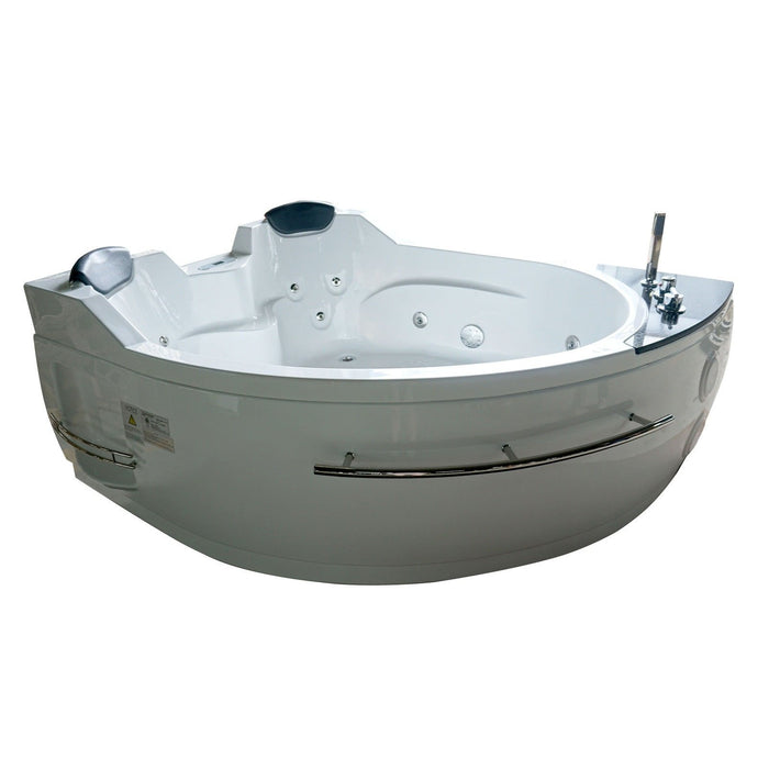 EAGO 5.5 ft Right Corner Acrylic White Whirlpool Bathtub for Two AM113ETL-R