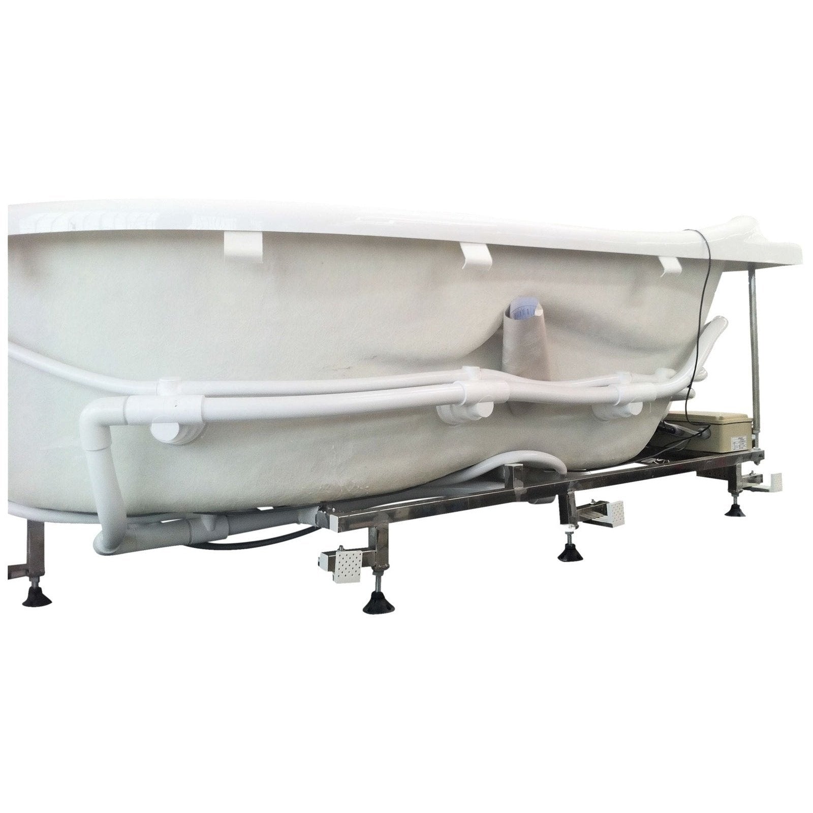 EAGO 6 ft Left Corner Acrylic White Whirlpool Bathtub for Two AM124ETL-L